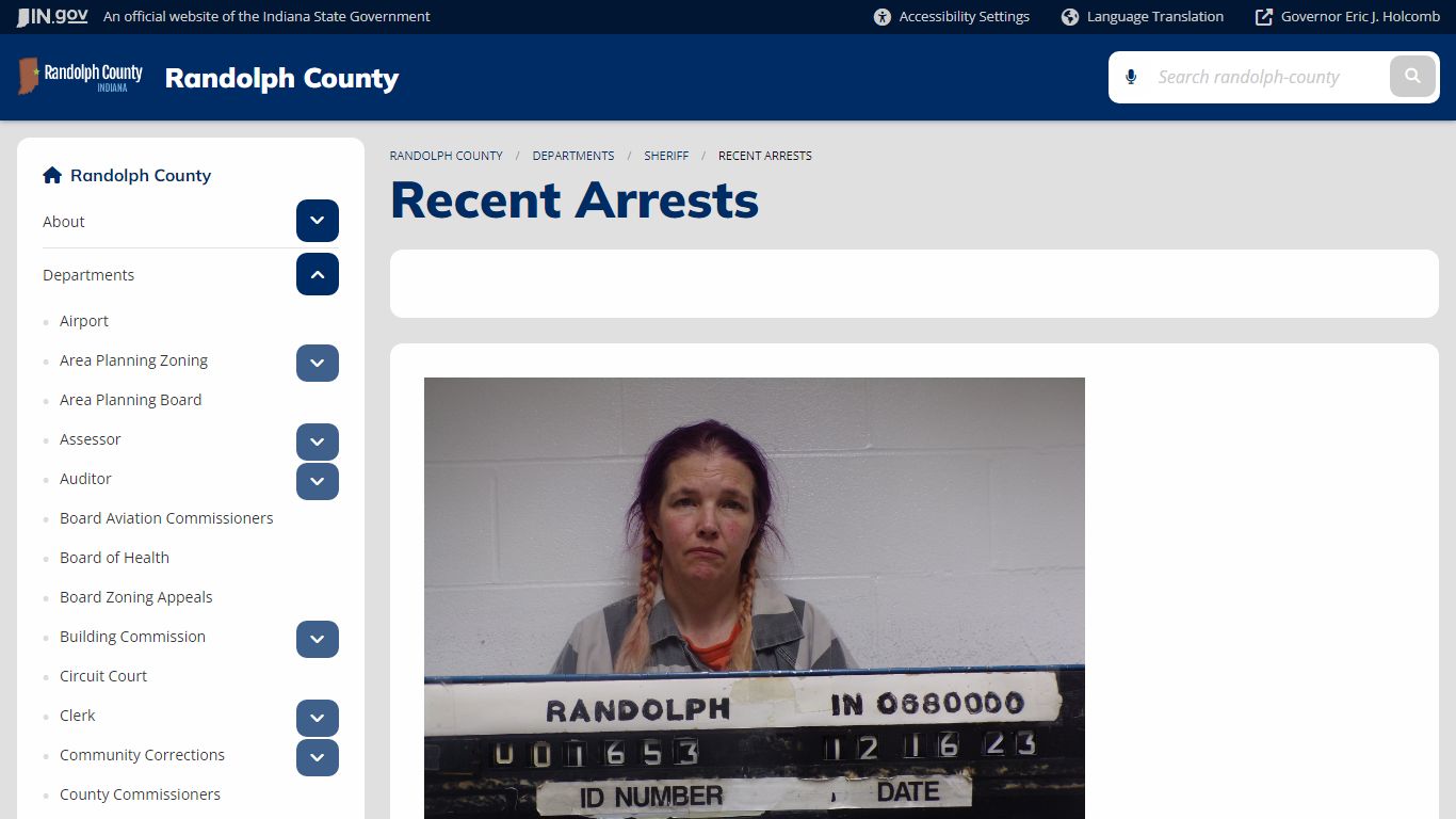 Randolph County: Recent Arrests - IN.gov
