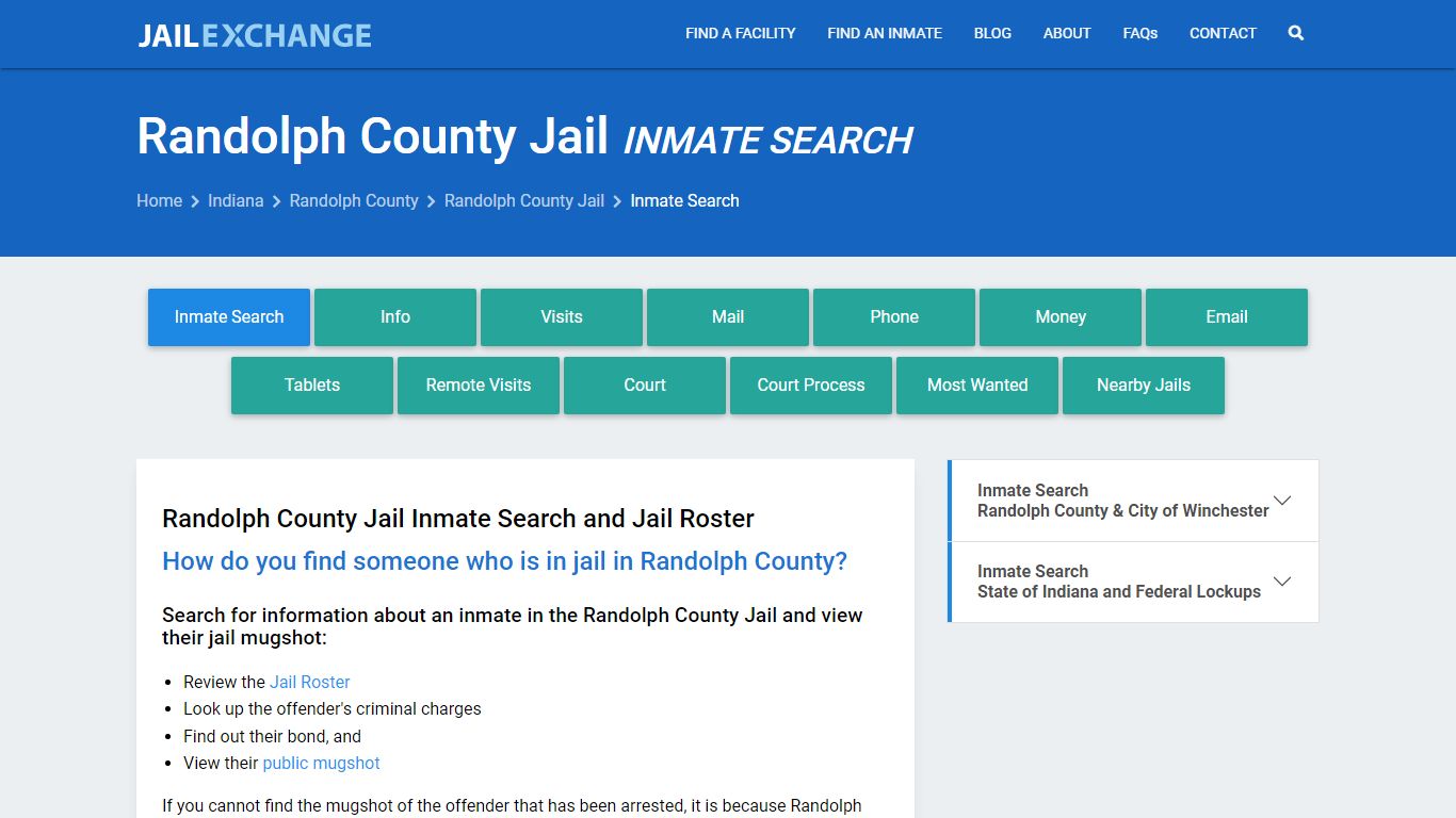 Inmate Search: Roster & Mugshots - Randolph County Jail, IN